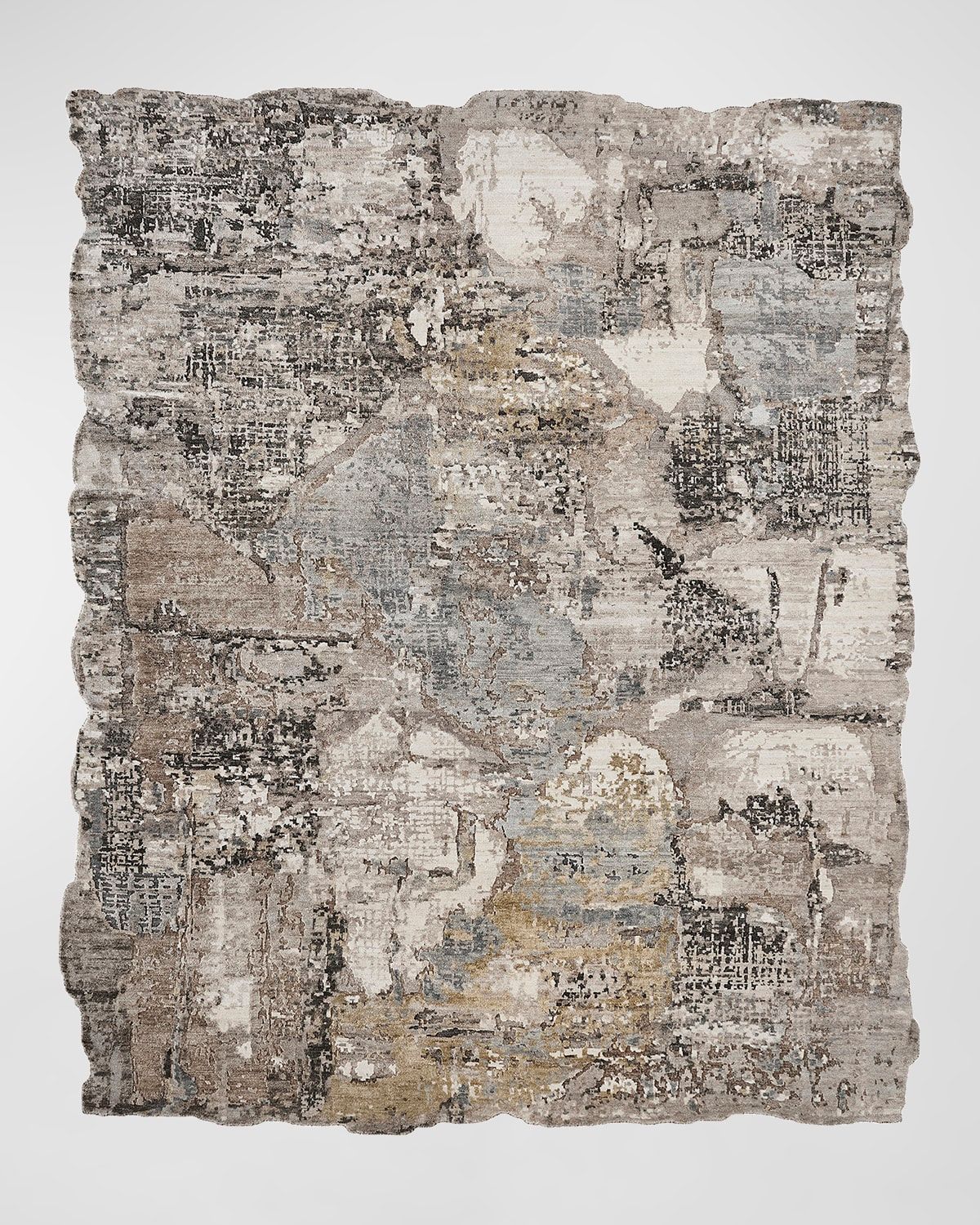 Abstract Hand-Knotted Runner, 2 & apos; x 10 & apos;