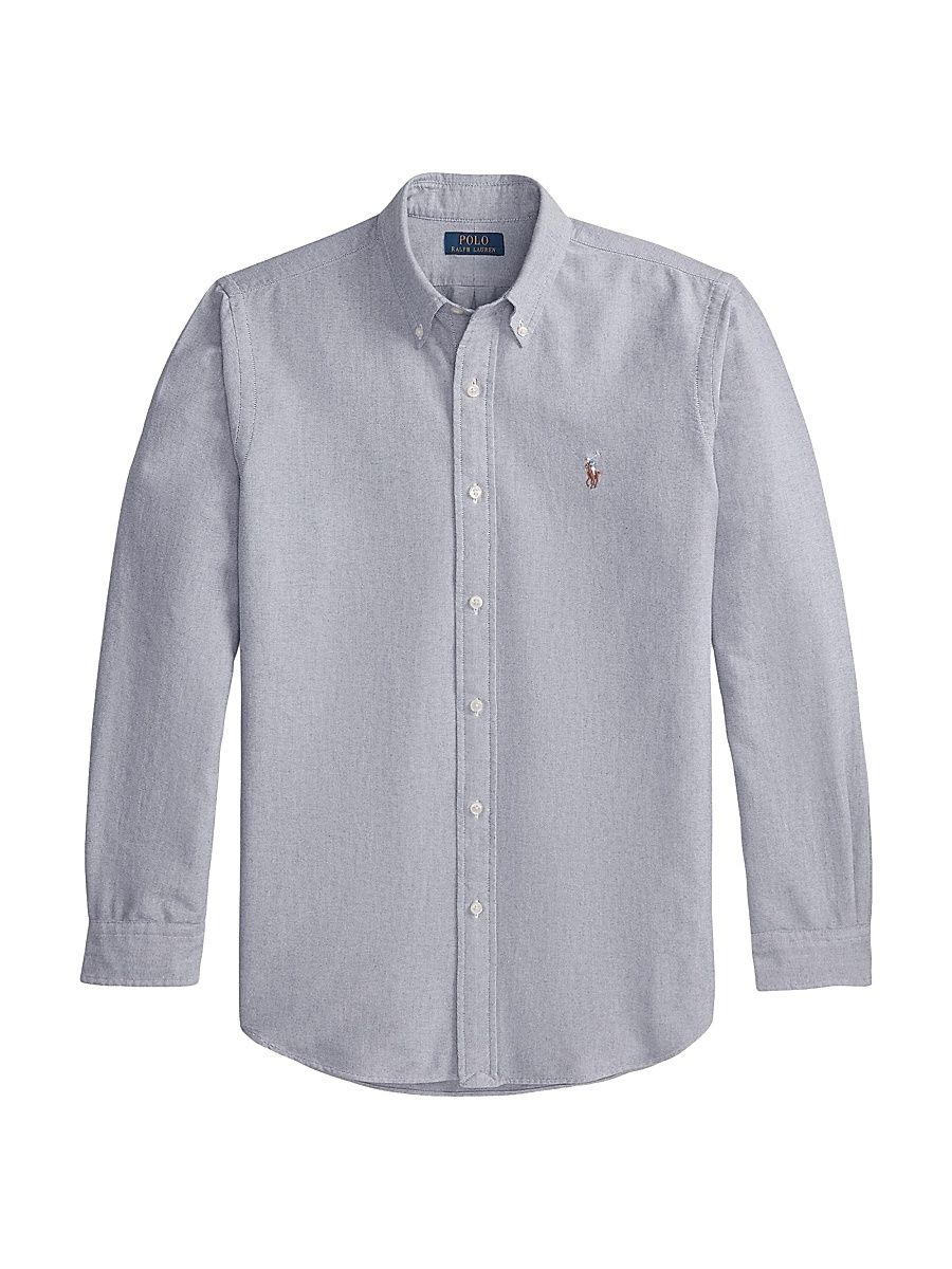 Men's Cotton Button-Down Oxford Shirt - Navy - Size XXL