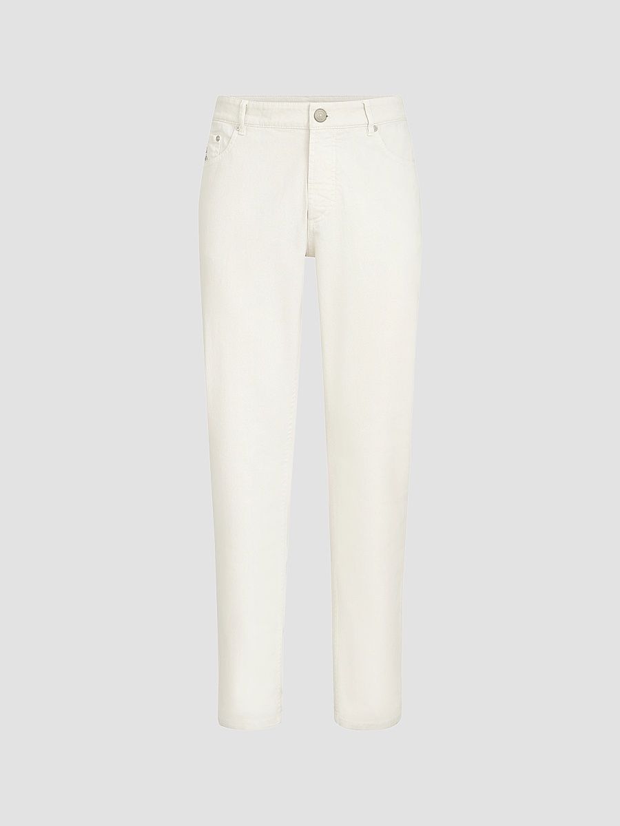 Men's Garment-Dyed Traditional Fit Five-Pocket Jeans in Lightweight Denim - White - Size 42