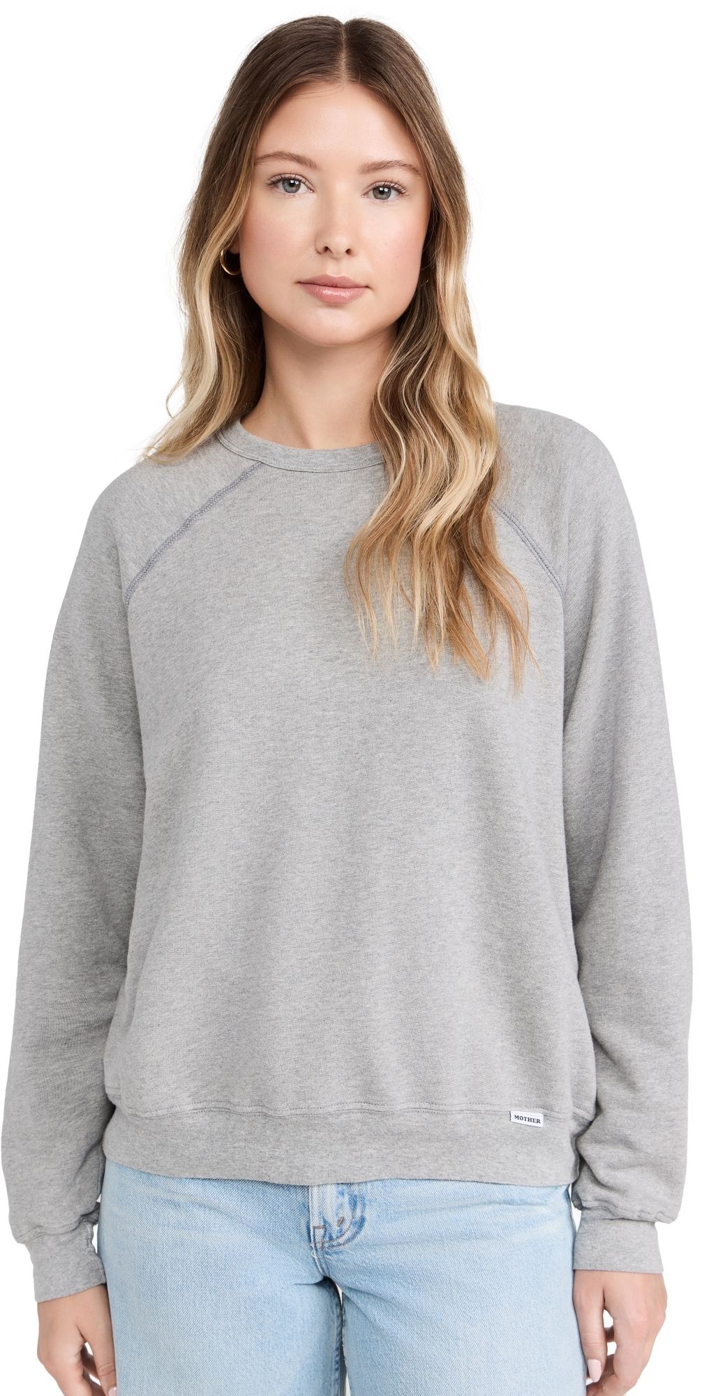 MOTHER The Biggie Concert Sweatshirt Heather Grey M