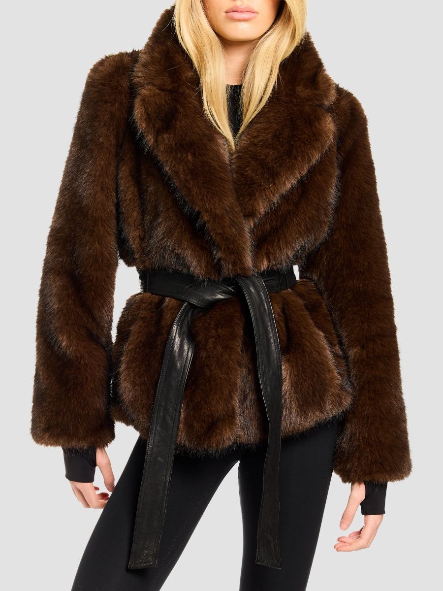 SAM. Women's Kenzie Faux-Fur Jacket - Mink - Size XL