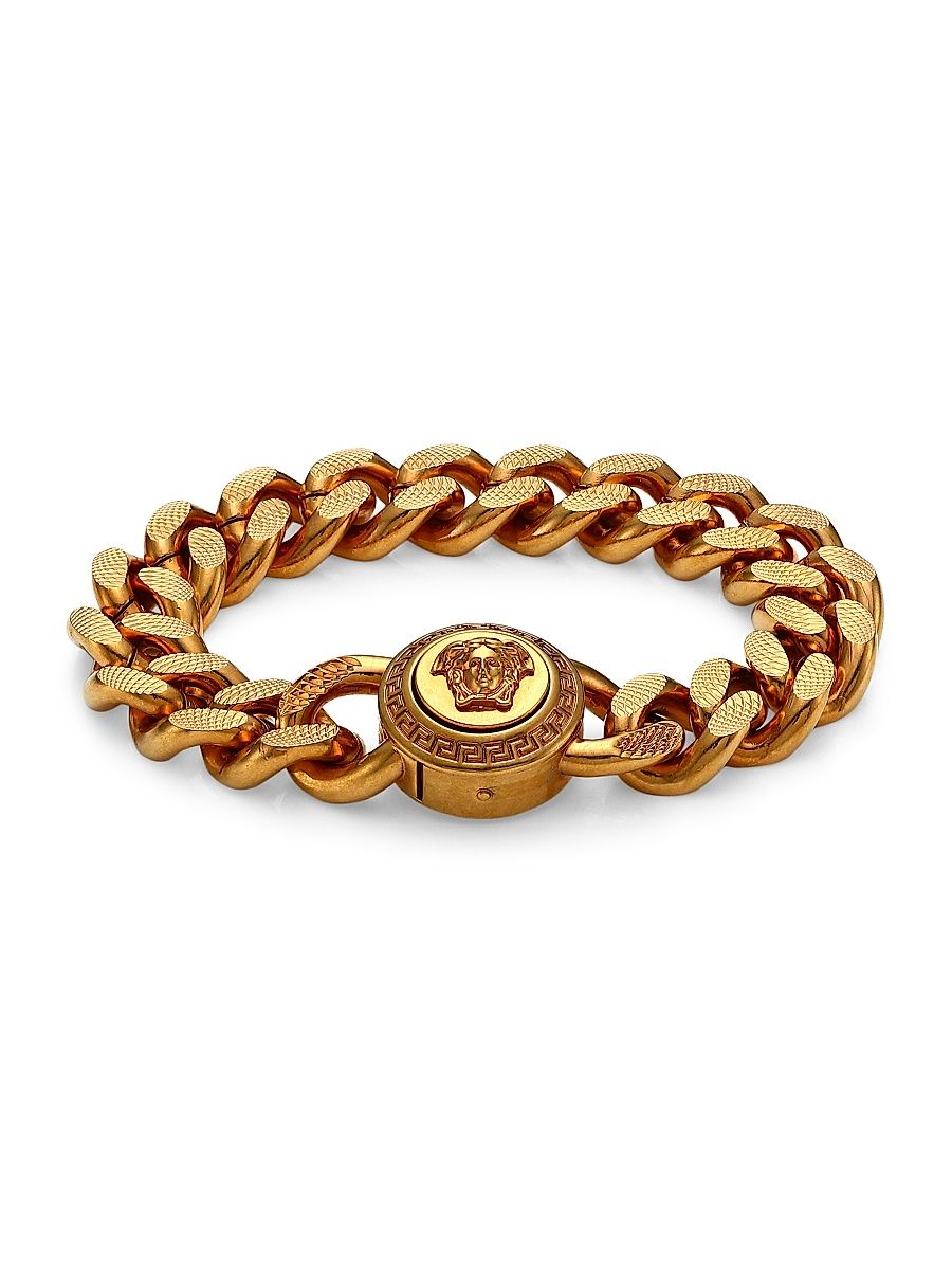 Men's Goldtone Chain Bracelet - Orotribut - Size Large