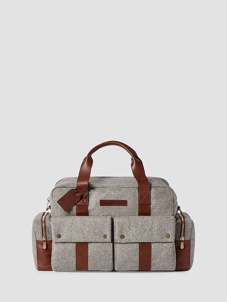 Men's Wool, Alpaca and Cashmere Flannel Leisure Bag - Medium Grey
