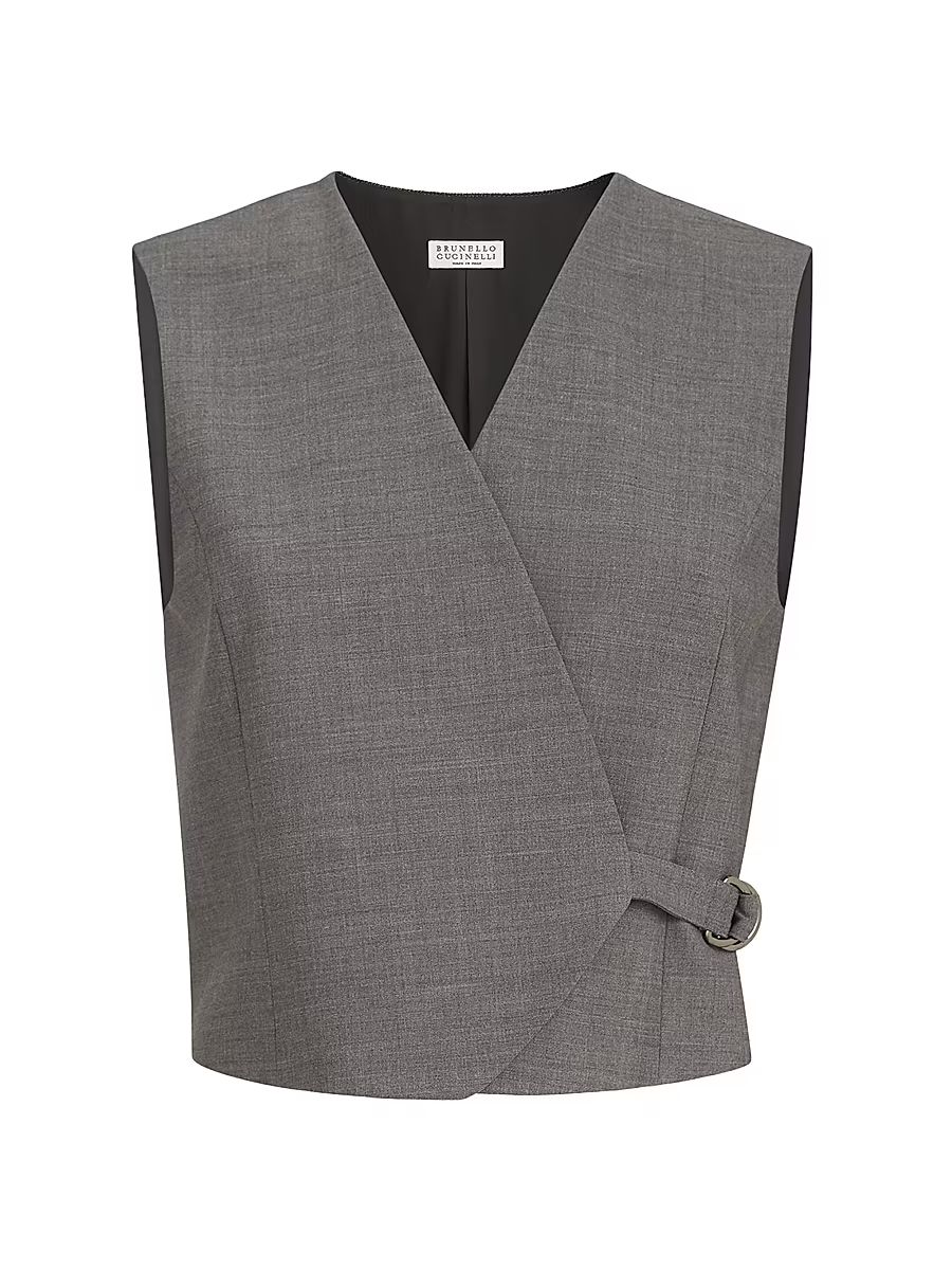 Women's Tropical Luxury Wool Vest - Dark Grey - Size Medium