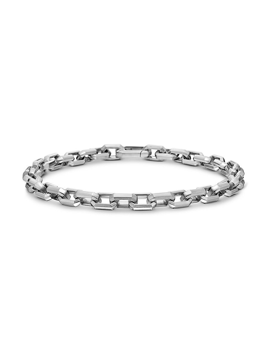 Men's Streamline Heirloom Chain Link Bracelet in Sterling Silver - Silver - Size Medium