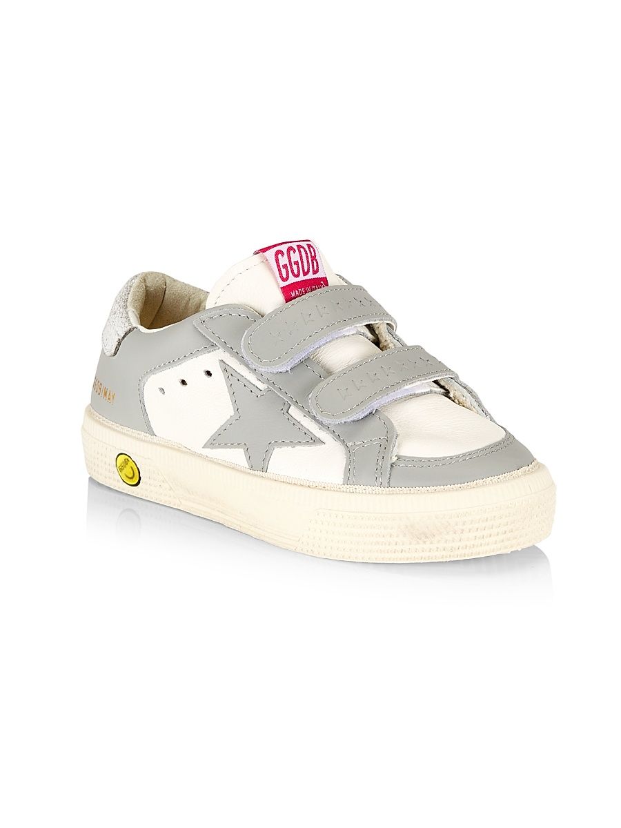 Baby's, Little Kid's & Kid's May School Leather Star Sneakers - White Grey - Size 2 (Child)