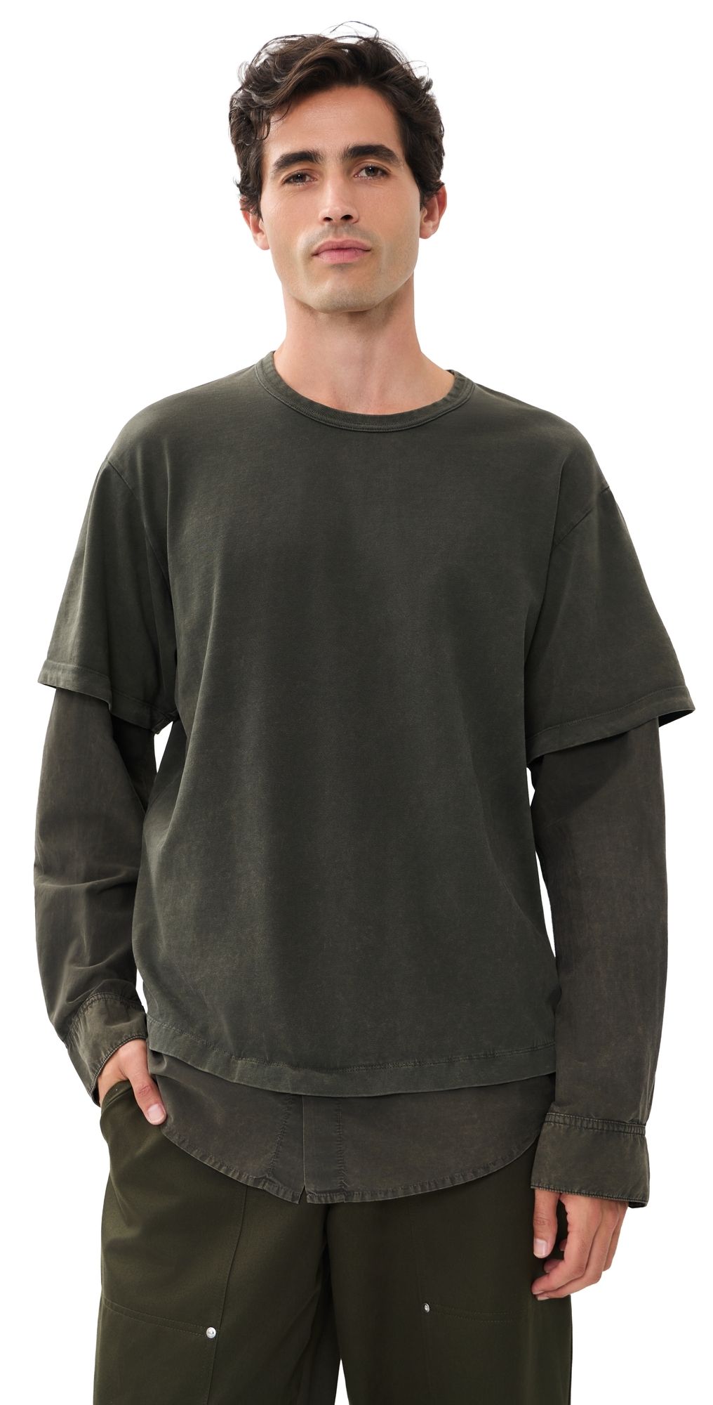 Helmut Lang Shirt Layer Tee Dark Moss M