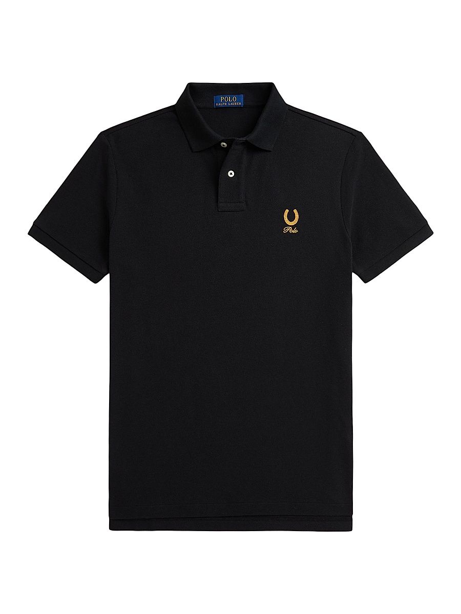 Men's Horsehoe Cotton Mesh Short-Sleeve Polo - Polo Black - Size XXL