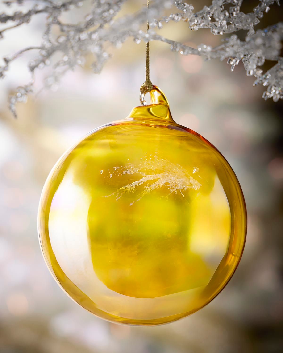 Amber Bottle Glass Ball Christmas Ornament