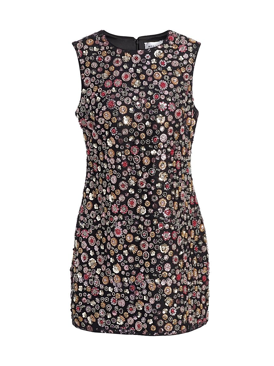 Women's Ivette Gem-Embellished Minidress - Black Multi - Size 10