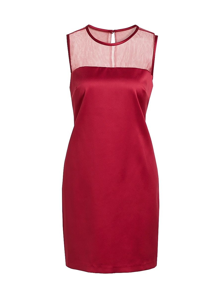 Women's Ava Satin Shift Minidress - Wine - Size 6