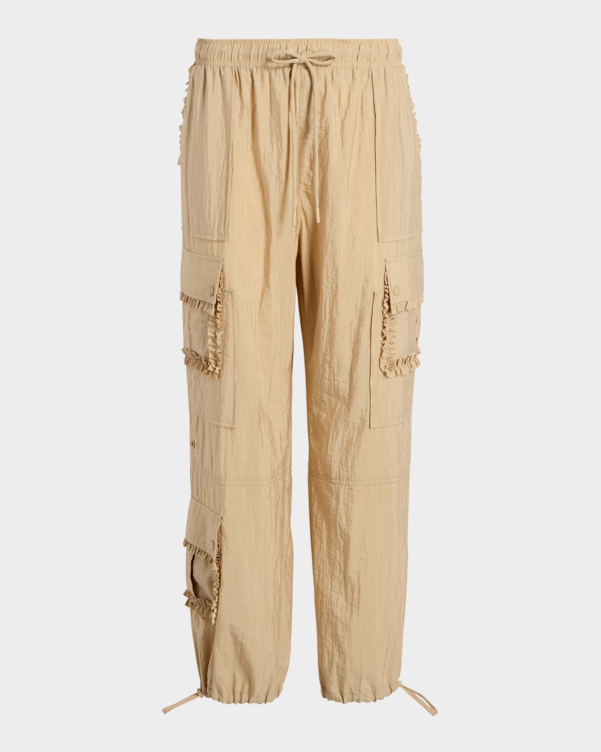 Nitsan Ruffle Pull-On Parachute Pants