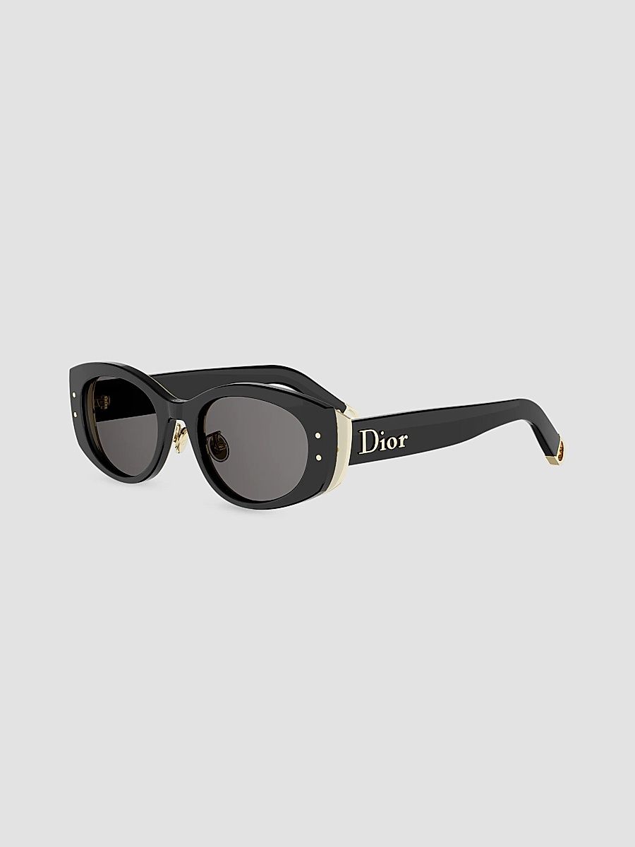 Women's New Dior B1U 52MM Oval Sunglasses - Black Grey