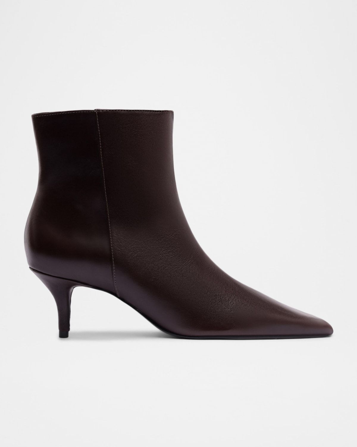 Mikki Mid Leather Zip Ankle Boots