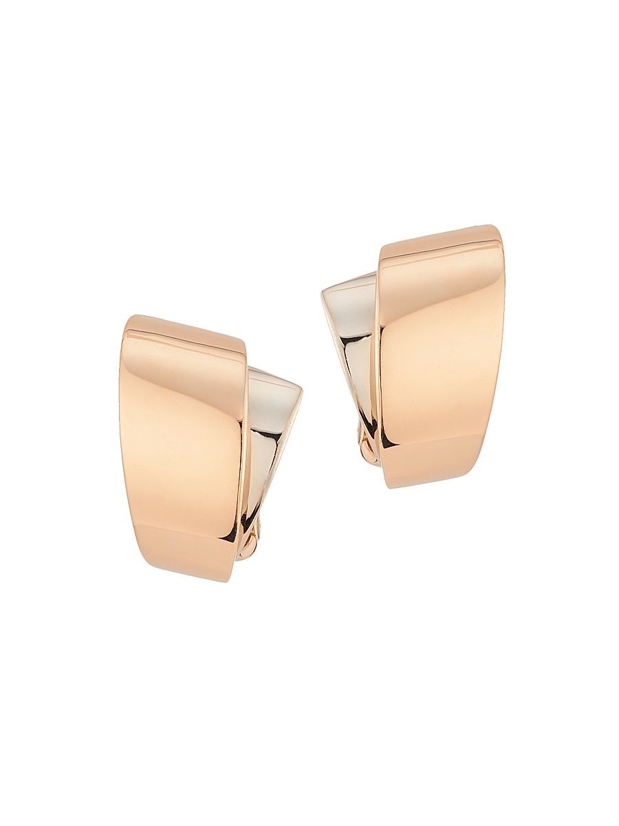 Women's Tourbillon Two-Tone 18K Gold Earclips - Rose Gold White Gold