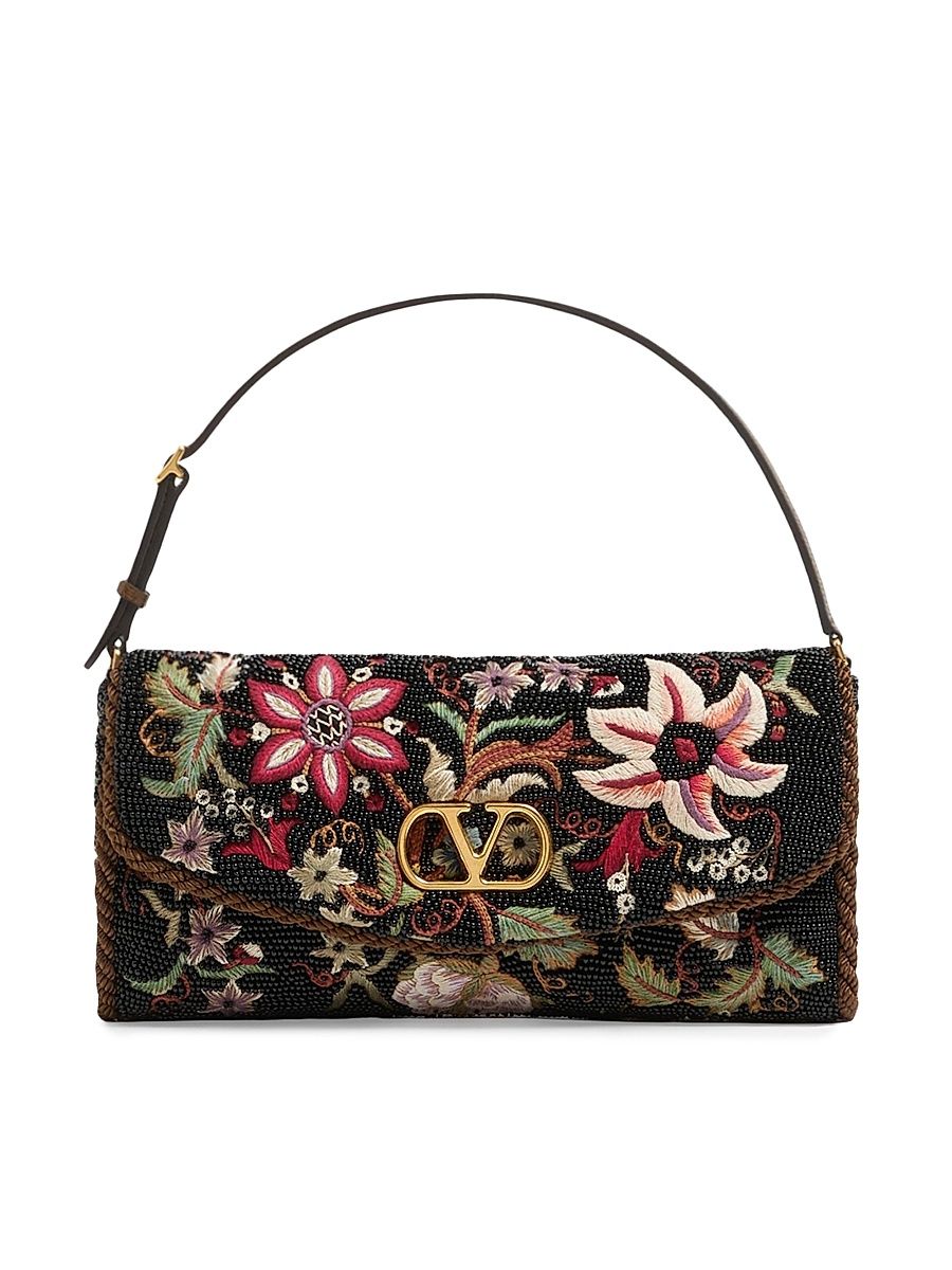 Women's Vain Soft Embroidered Small Shoulder Bag