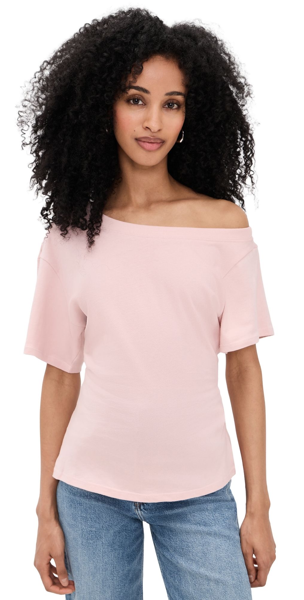 EB Denim Elena Off The Shoulder Top Soft Pink L