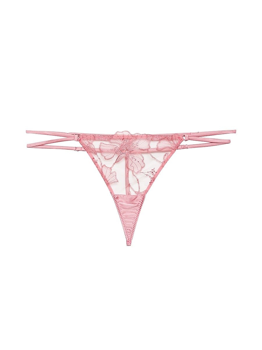 Women's Harper Embroidered Lace G-String - Pink Cadillac - Size XL