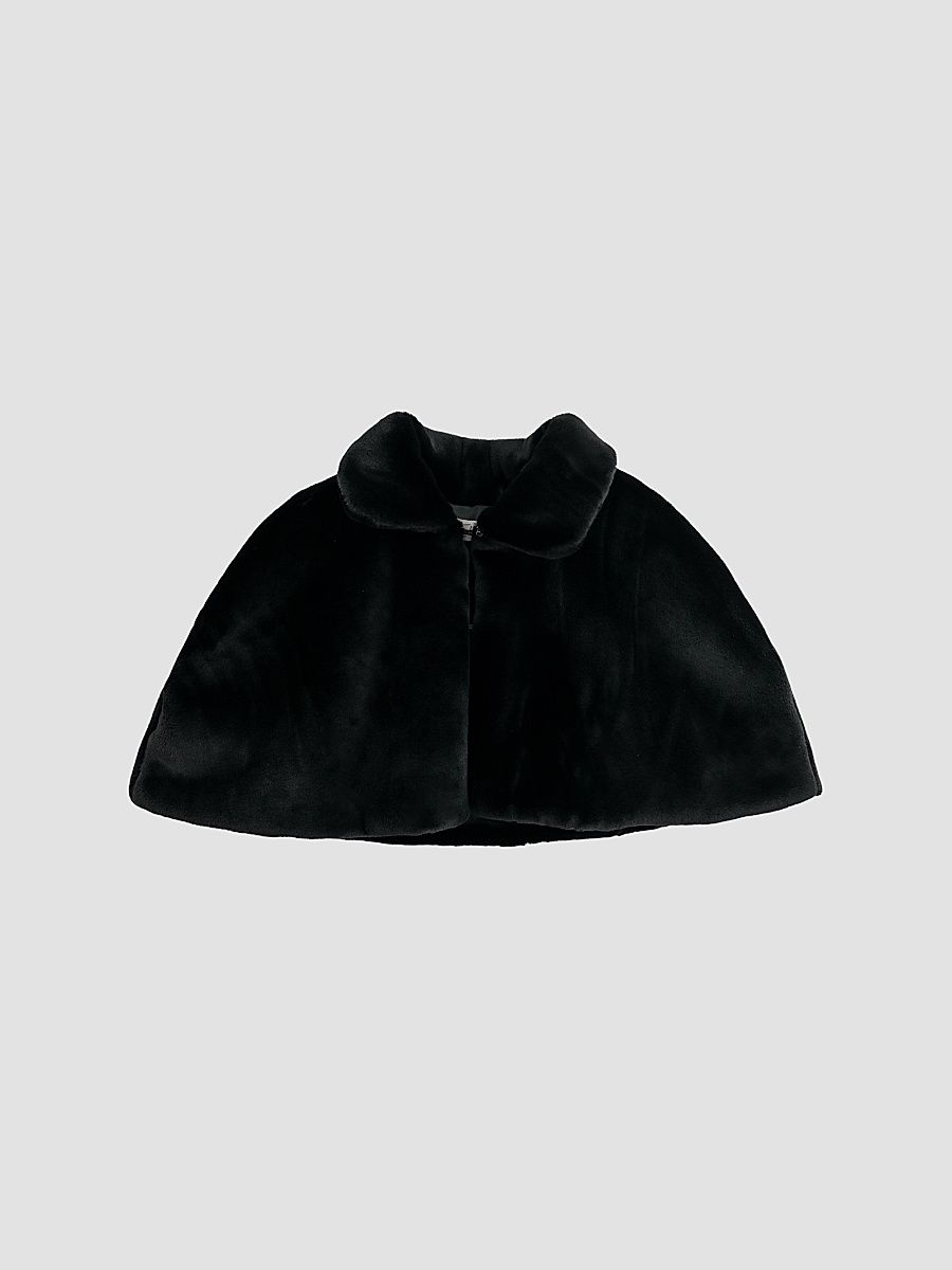 Tulleen Girl's Little Girl's & Girl's Faux Fur Cape - Black - Size Large