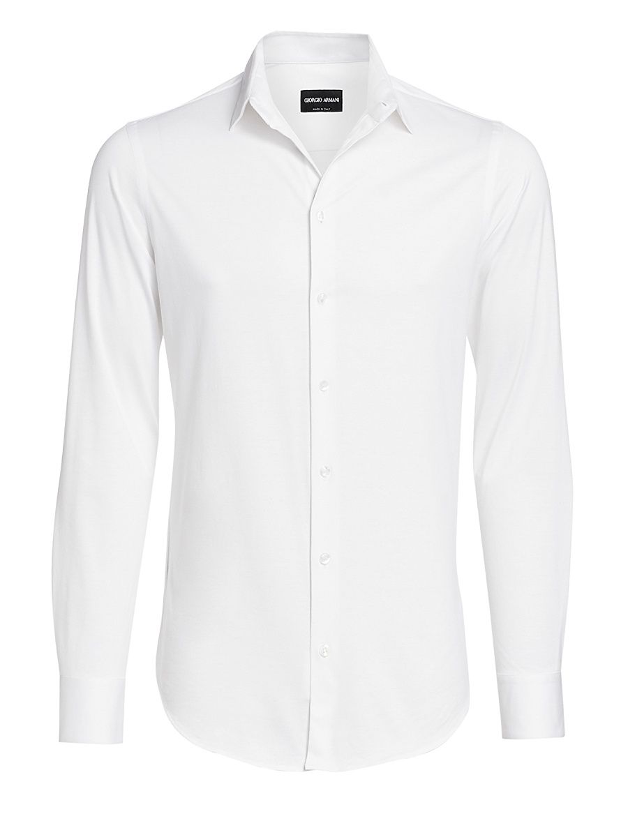 Men's Jersey Sport Shirt - Off White - Size 15.5