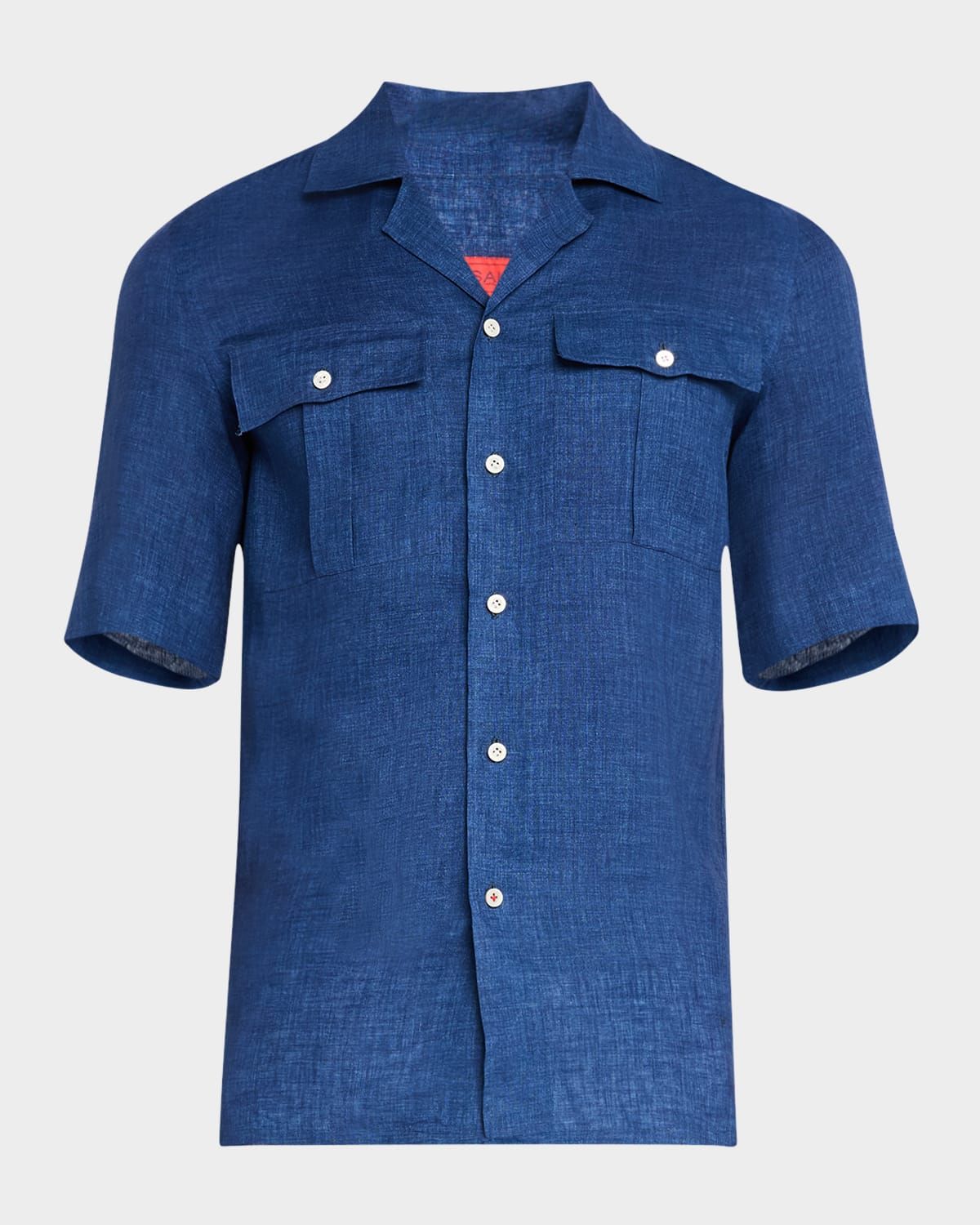 Men & apos;s Linen Two-Pocket Camp Shirt