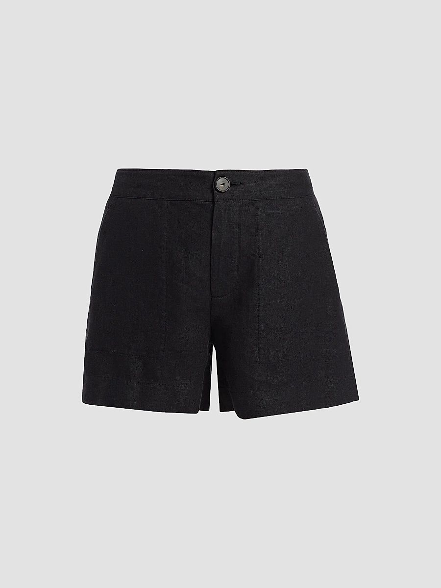 Vince Women's Mid-Rise Hemp Shorts - Dark Night Lake - Size 2