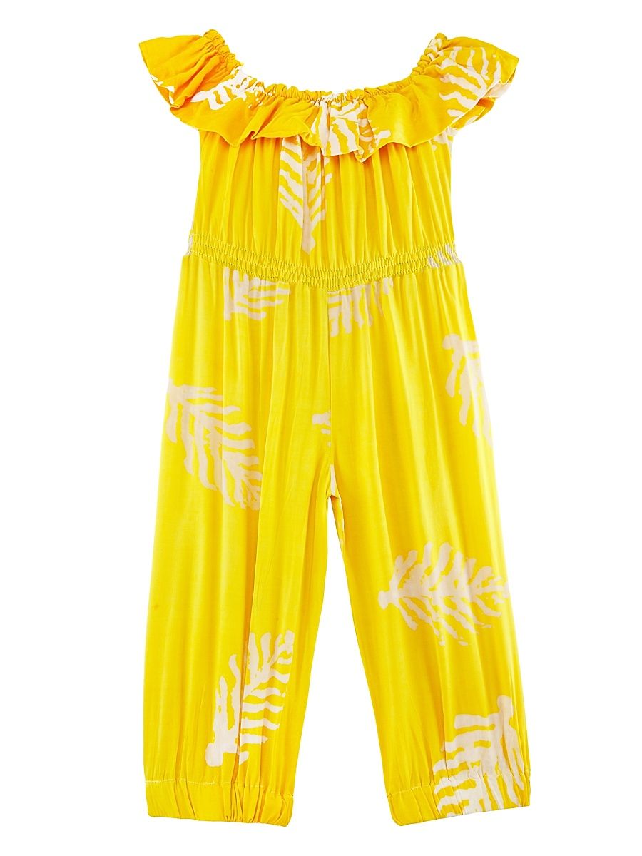 Baby's, Little Girl's & Girl's Resort Adeola Leaf Jumpsuit - Yellow - Size 7