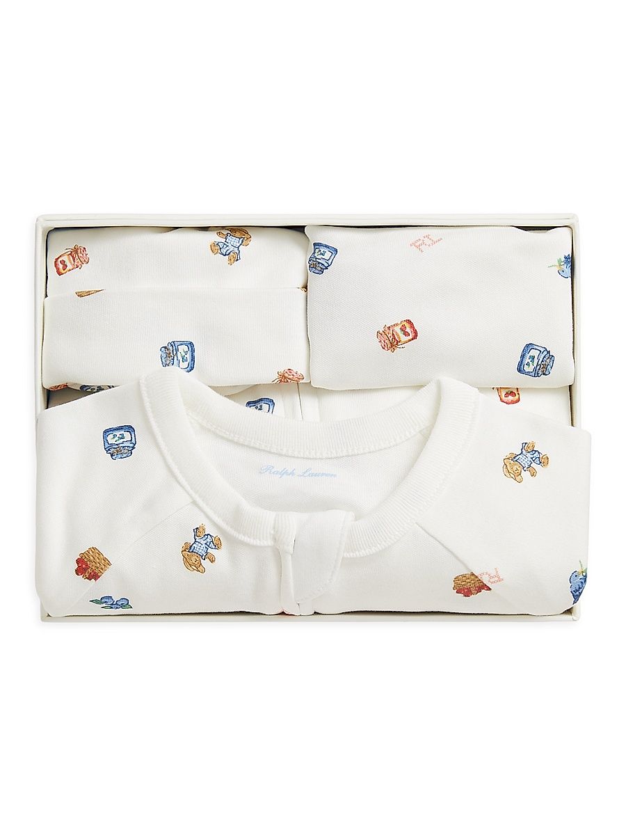 Baby's 3-Piece Polo Bear Gift Box Set - Berry Garden - Size Newborn