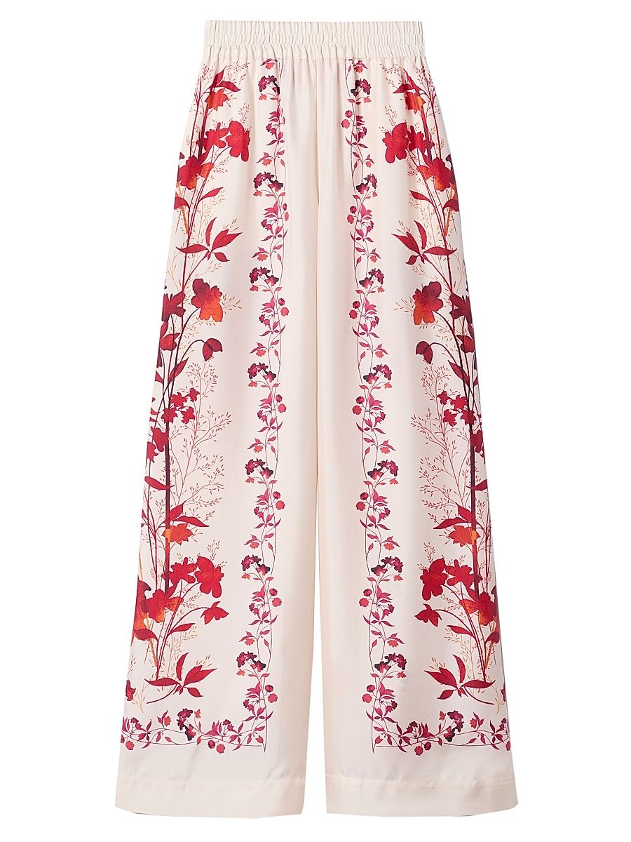 Women's Palazzo Pants - Woodland Placee Camouflage - Size Medium