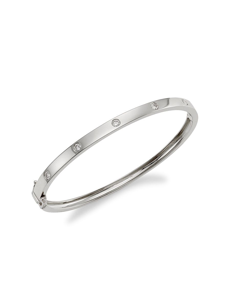 Women's 14K White Gold & 0.38 TCW Diamond Bangle - White Gold