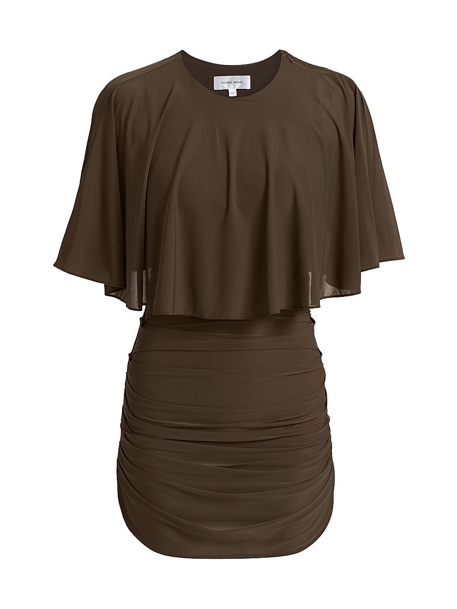 Women's Kaeli Capelet Ruched Minidress - Desert - Size Medium