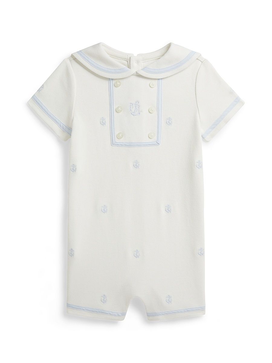 Baby Boy's Sailor Embroidered Romper - Deckwash White - Size 18 Months