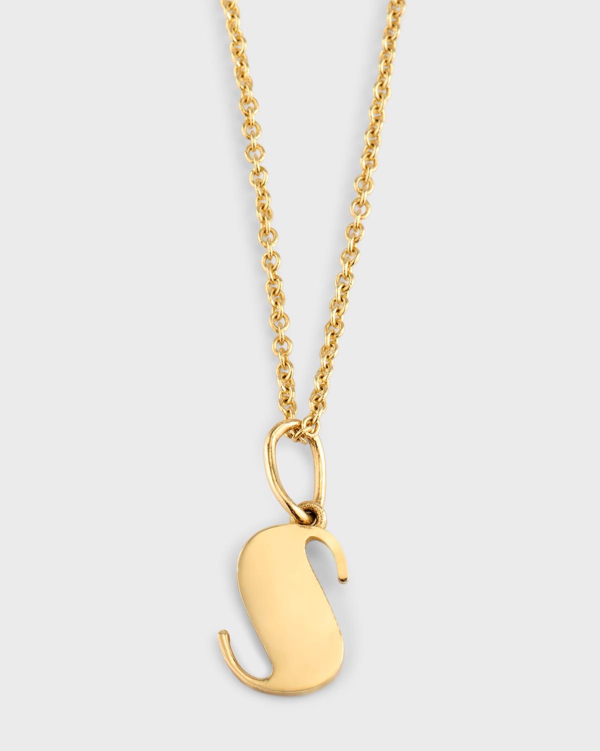 14K Pure Block Initial Necklace