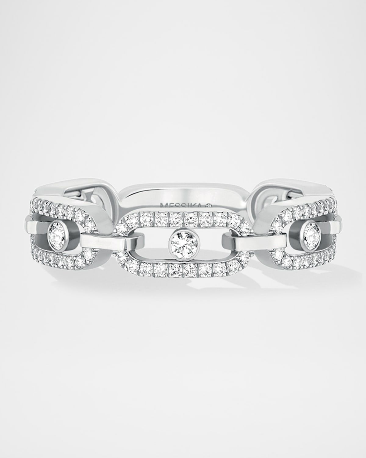 MOVE UNO 18K WHITE GOLD DIAMOND PAVE RING