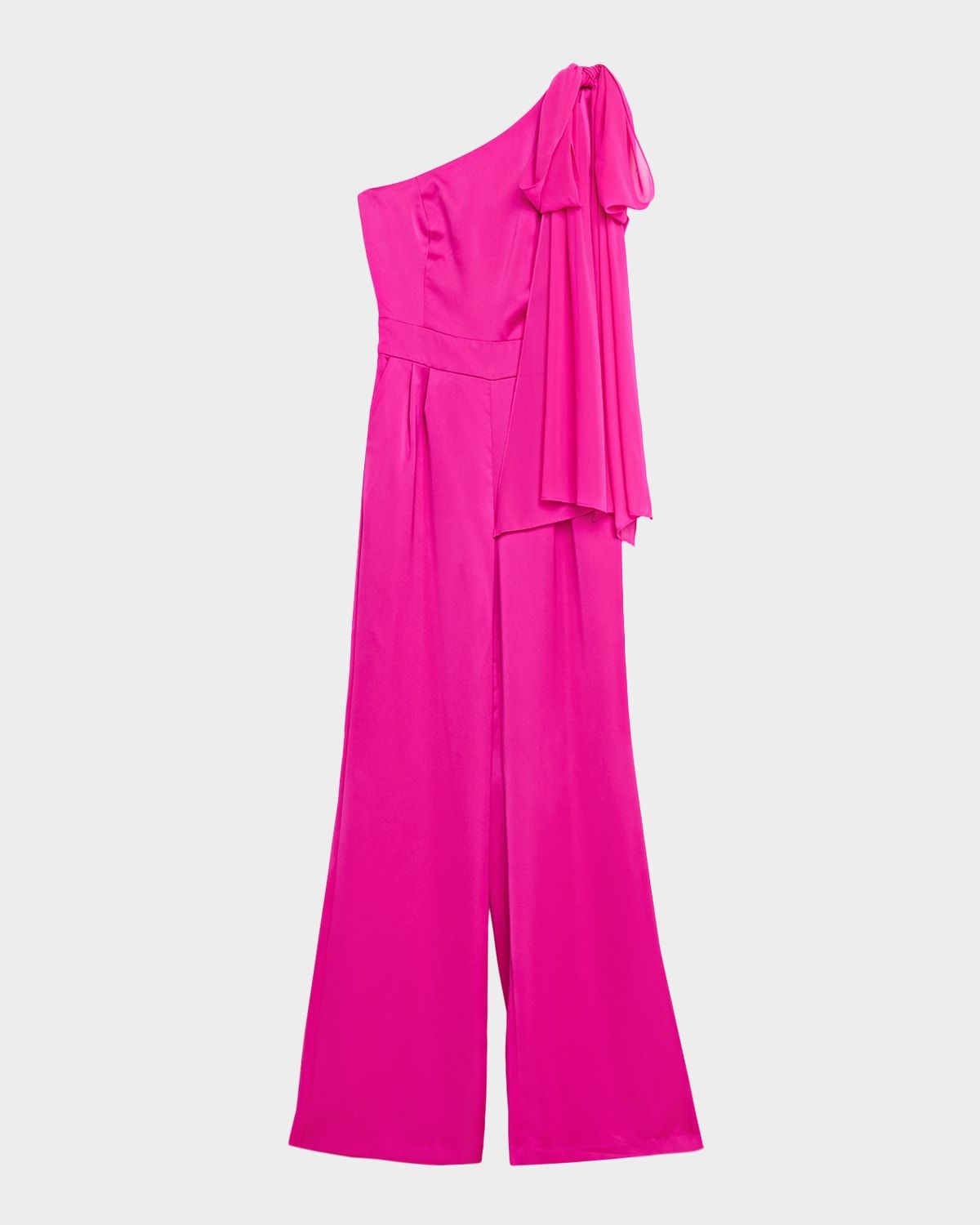 Genny One-Shoulder Silk Jumpsuit