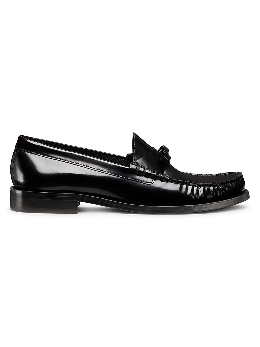 Women's Lottie Bow Leather Loafers - Black - Size 6.5