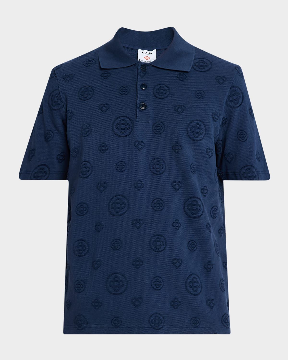 Men & apos;s Organic Cotton Monogram Jacquard Polo Shirt