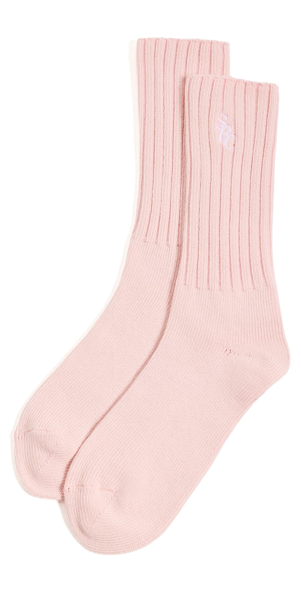 Sporty & Rich SRC Rib Socks Clear Pink White One Size