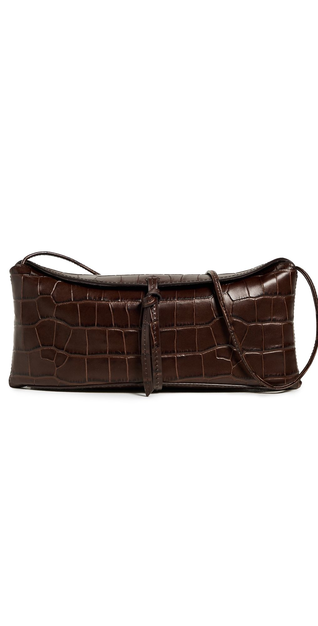 STAUD Eve Clutch Espresso Croco One Size