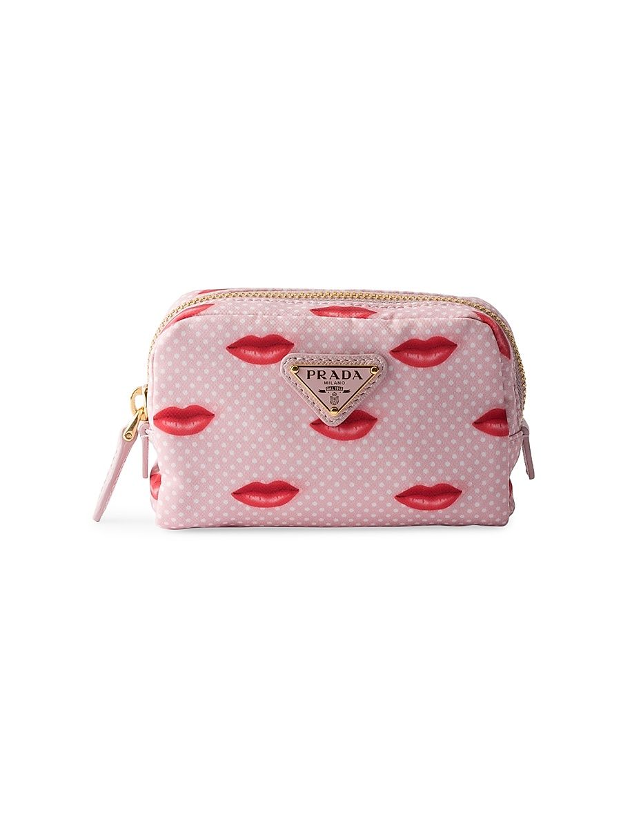 Women's Printed Re-Nylon Pouch - Pink Multicolor