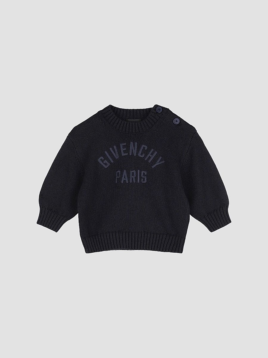 Givenchy Boy's Baby Boy's & Little Boy's Logo-Embroidered Cotton-Cashmere Sweater - Navy - Size 2