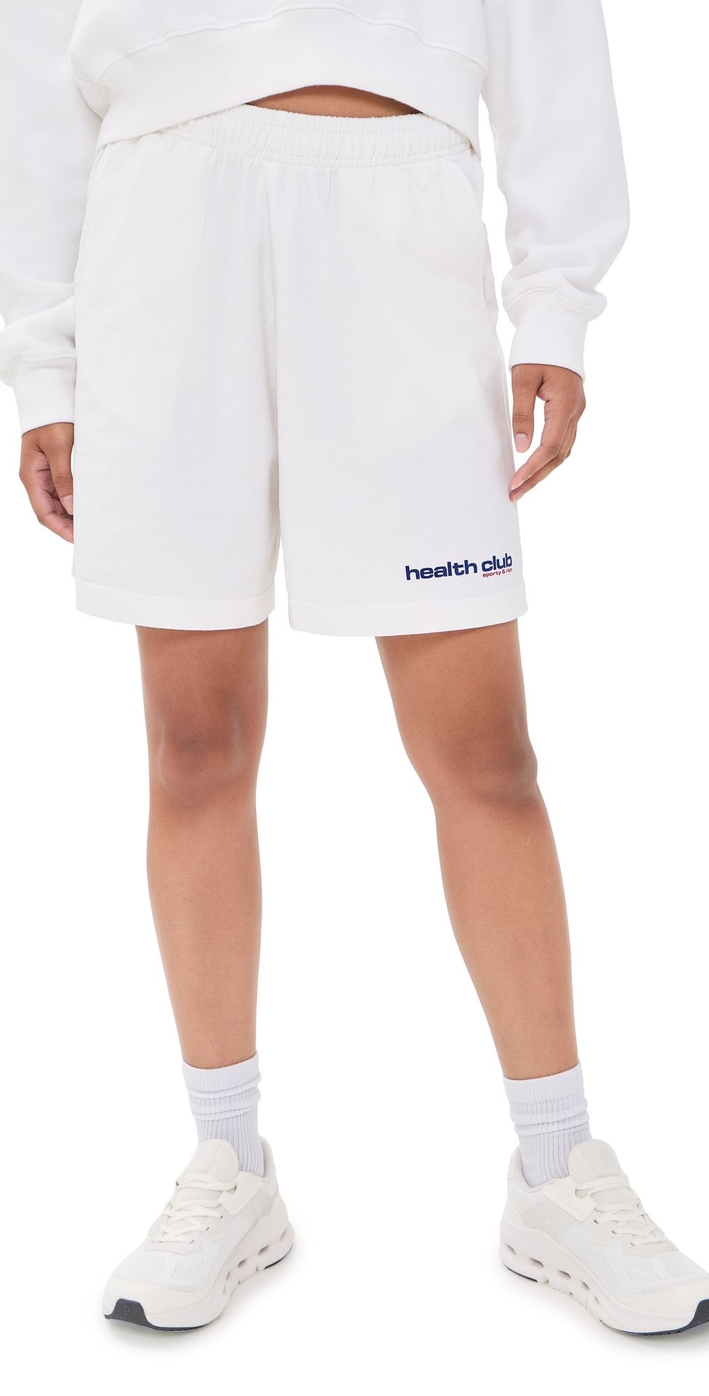 Sporty & Rich Bold Health Gym Shorts White Sports Red/Soda S