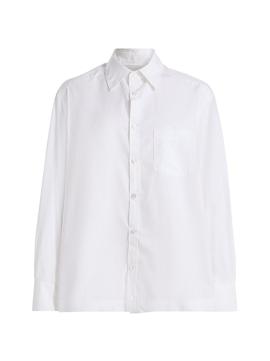 Women's Cotton Oversized Shirt - White - Size 14