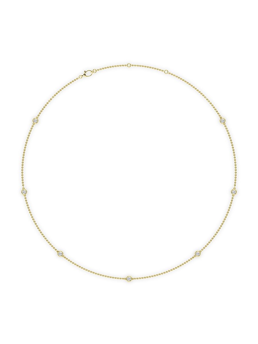 Women's 14K Yellow Gold & 14-Diamond Station Necklace/0.70-2.10 TCW - 1.4 Tcw - Size 24