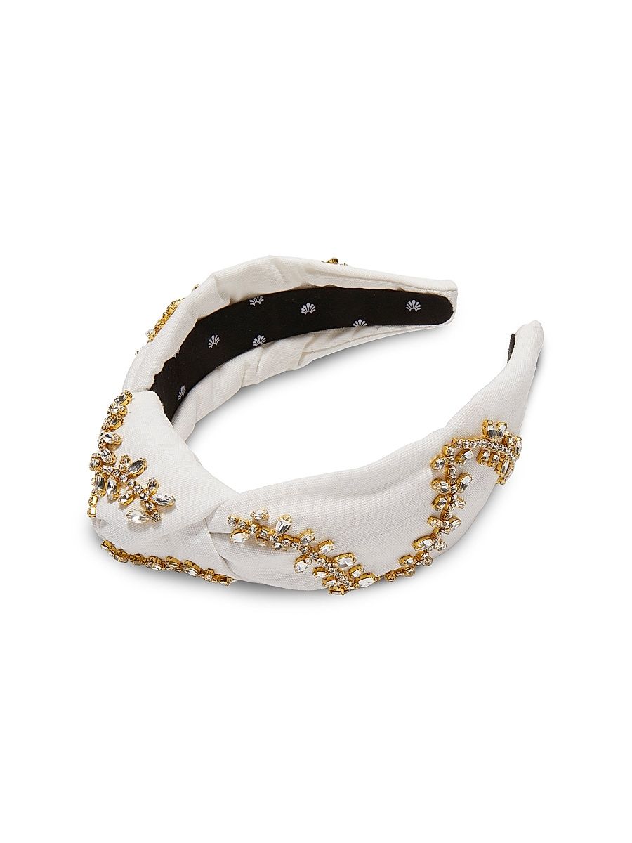 Women's Holiday Lights Knotted Crystal Headband - Ivory