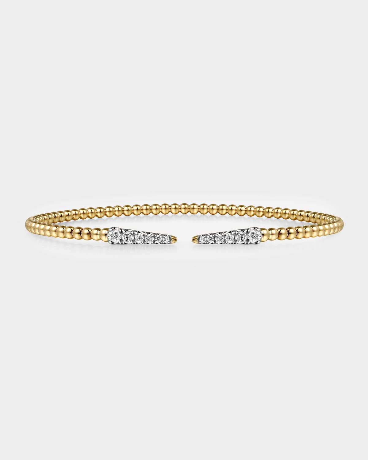 14K Gold Bujukan Diamond Spikes Split Bangle