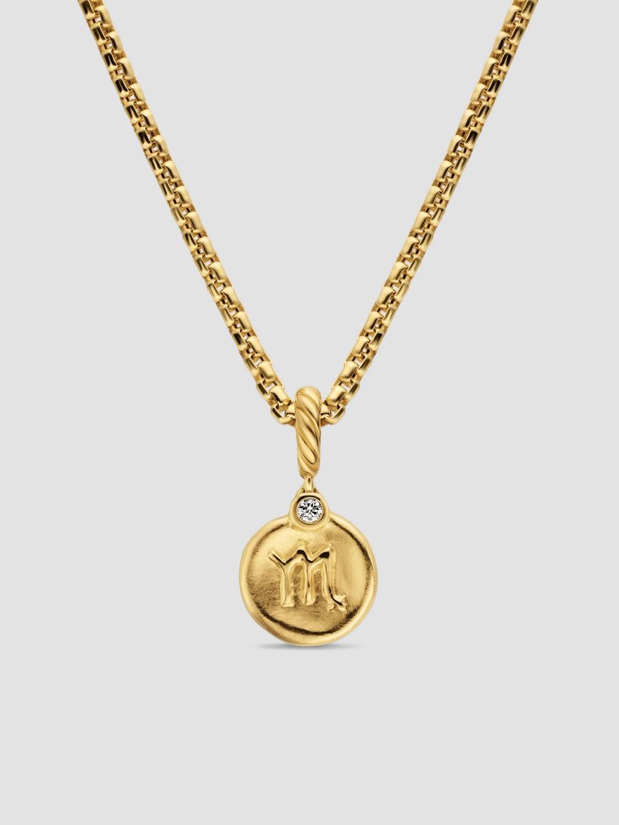 David Yurman Women's Petite Scorpio Amulet in 18K Yellow Gold with Diamond, 10.4MM - Diamond