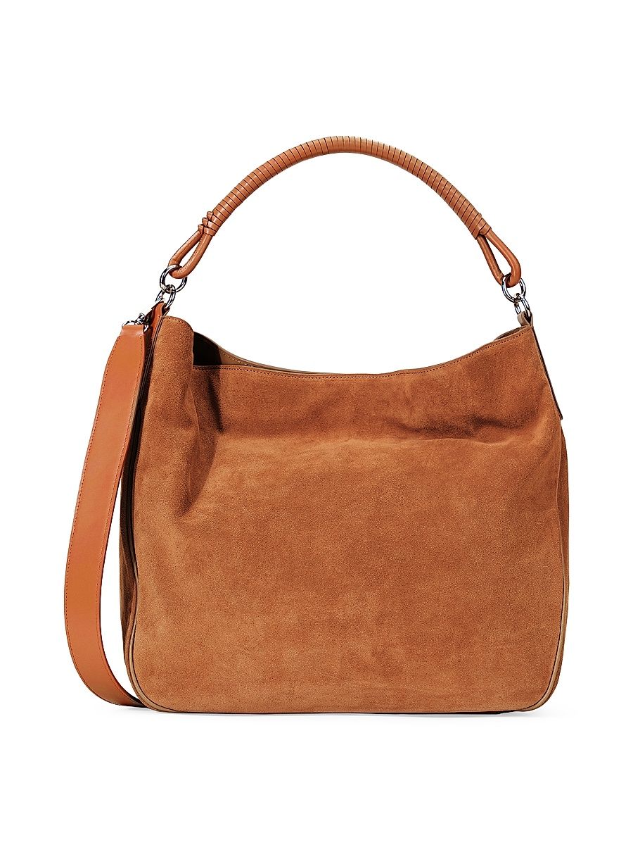 Women's Perry Suede Hobo Tote Bag - Tan