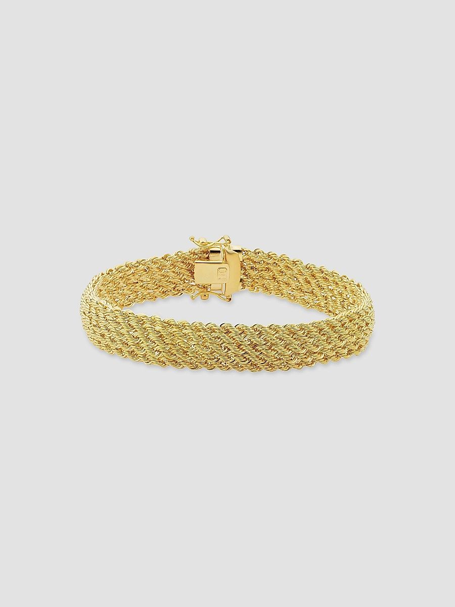 Women's 14K Yellow Gold Roman Rope Quartet Bracelet - Gold - Size 7.75