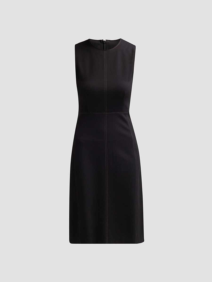 Women's Contrast Stitch Ponte Sheath Dress - Black Charmeuse - Size XXL